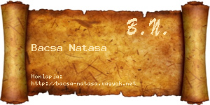 Bacsa Natasa névjegykártya
